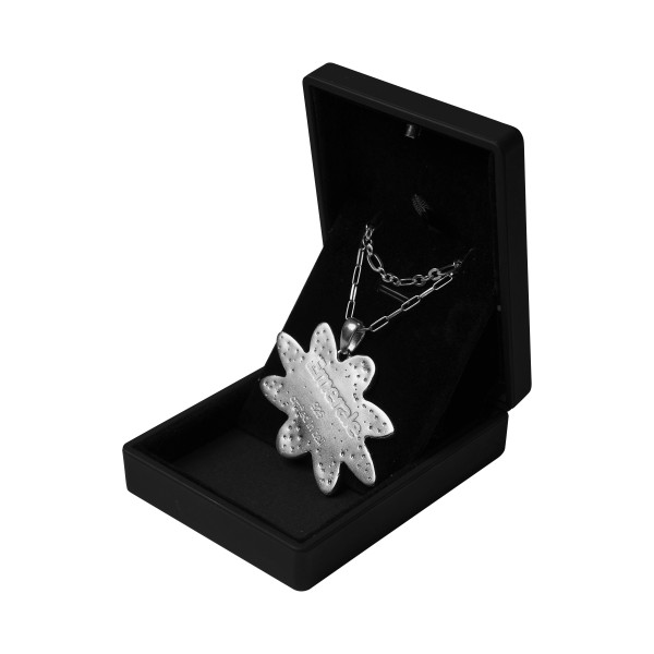 NECKLACE BLOSSOM LOGO SILVER | EMERALE